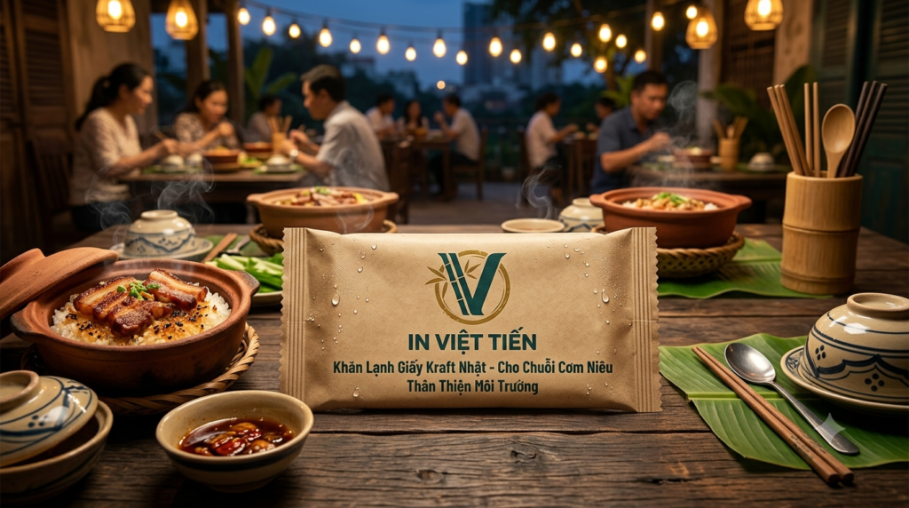 Khăn Lạnh Giấy Kraft Nhật Cho Chuỗi Cơm Niêu & Ẩm Thực Truyền Thống TP.HCM 4 Khăn Lạnh Giấy Kraft Cơm Niêu TPHCM